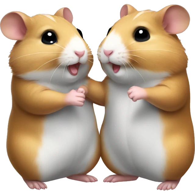 two hamsters giving handshake  emoji