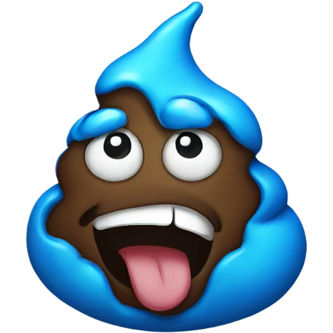 Blue poop emoji