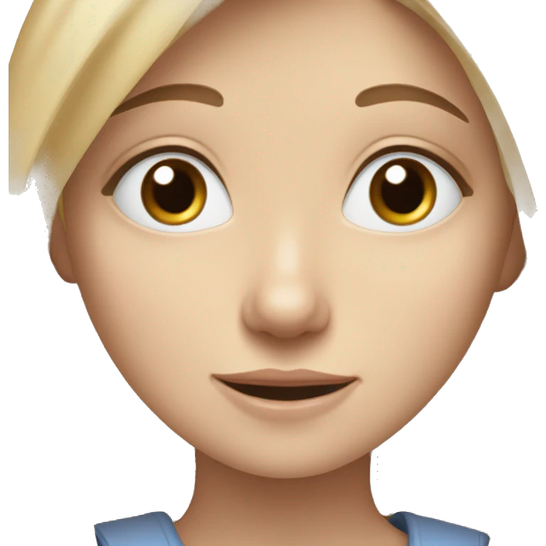 Blonde girl blue eyes and Two rabbits: one grey and one brown. emoji