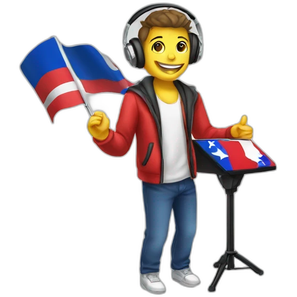 Disk Jockey with Savoie flag emoji