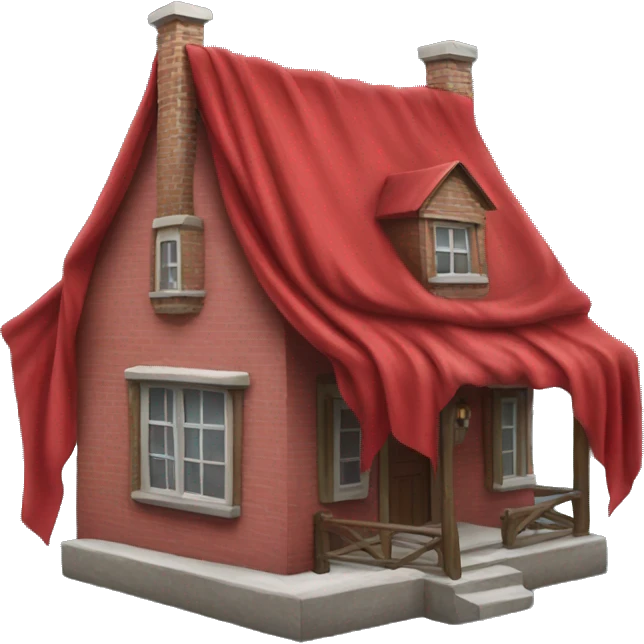 house  in a large red scarf emoji
