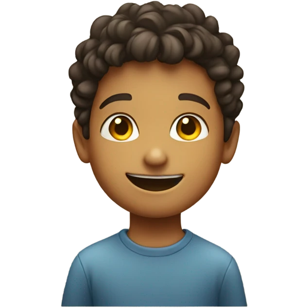 smiling boy portrait in focus emoji