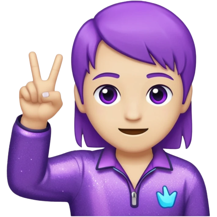 Glitter Purple and Cian hangloose emoji