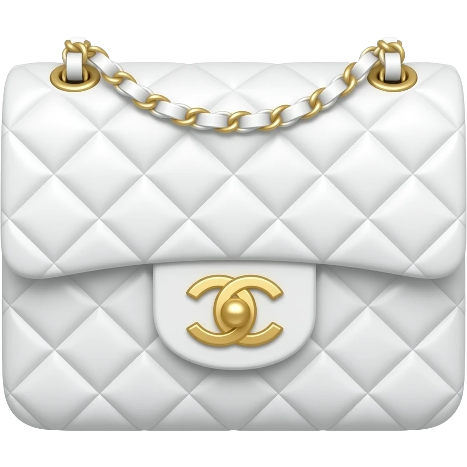 A white Chanel clasp bag emoji