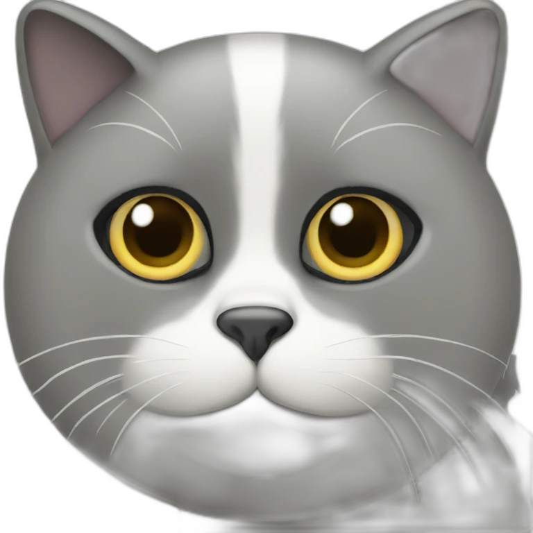 black-cat-white-small-mustache-face emoji