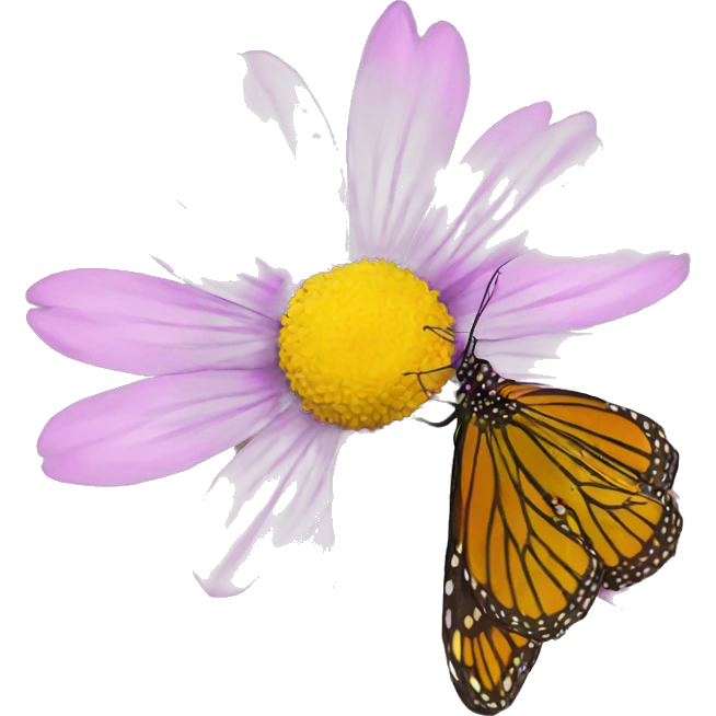 Flower on butterfly emoji