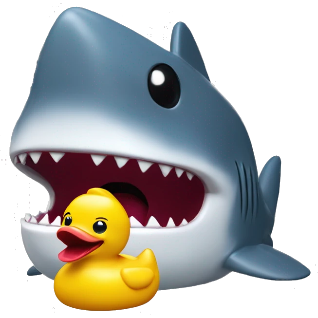 shark rubber duck in mouth emoji