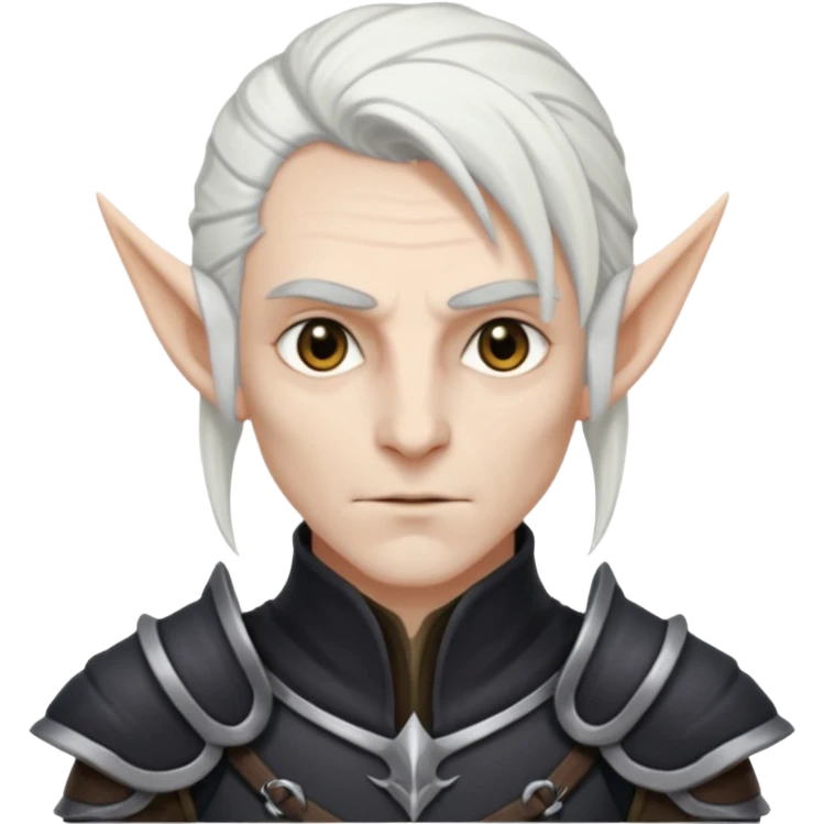 dark elf man, white hair emoji