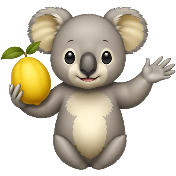 Koala holding up one big lemon in one hand emoji