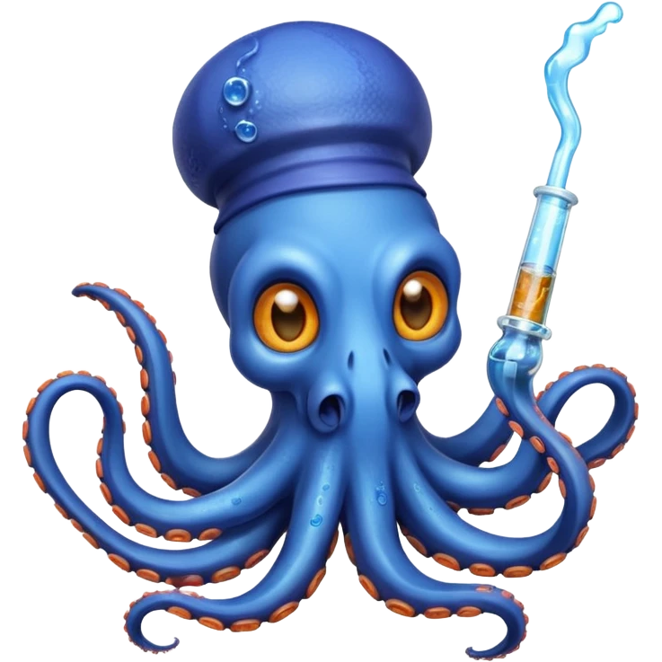 Octopus with a glass meth pipe  emoji