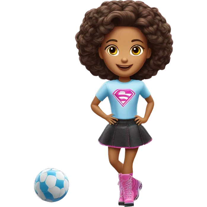 quiero que me crees un emoji de esta descripcion: Chica vestida de Barbie patinadora ( de la pelicula del 2023), bebiendo chupitos o en su defecto una copa emoji