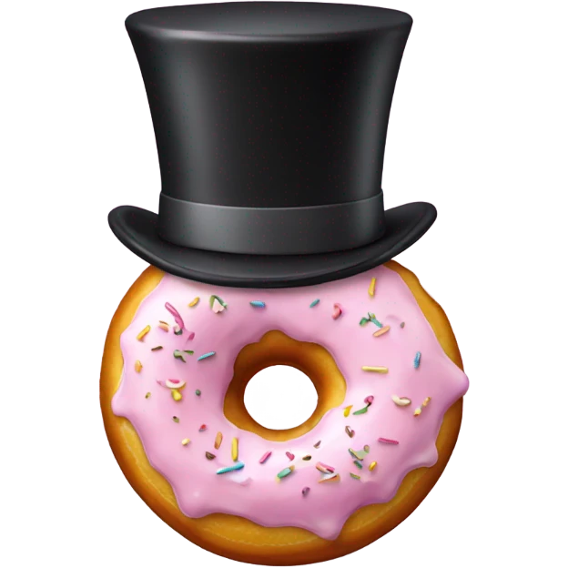 Donut with a top hat emoji