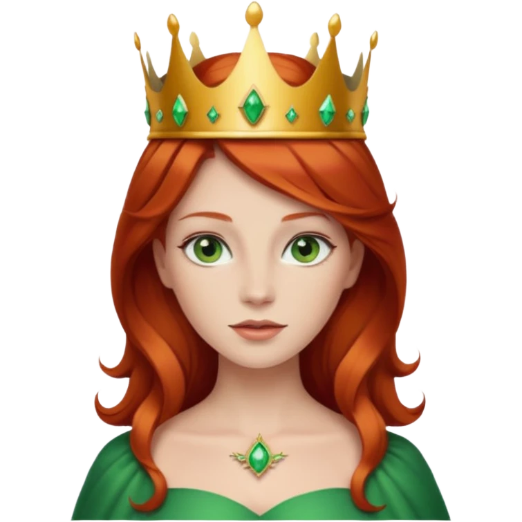woman pelirroja con corona  emoji