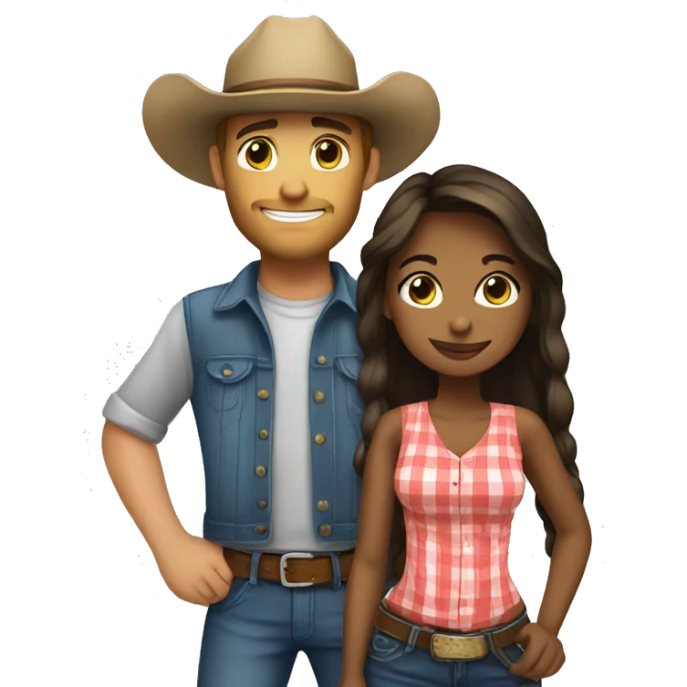 cute girl with country guy emoji