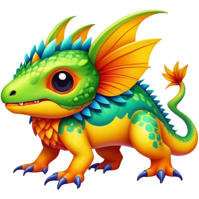 Exotic colorful lFakémon-creature emoji