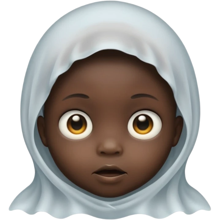 black baby ghost face emoji