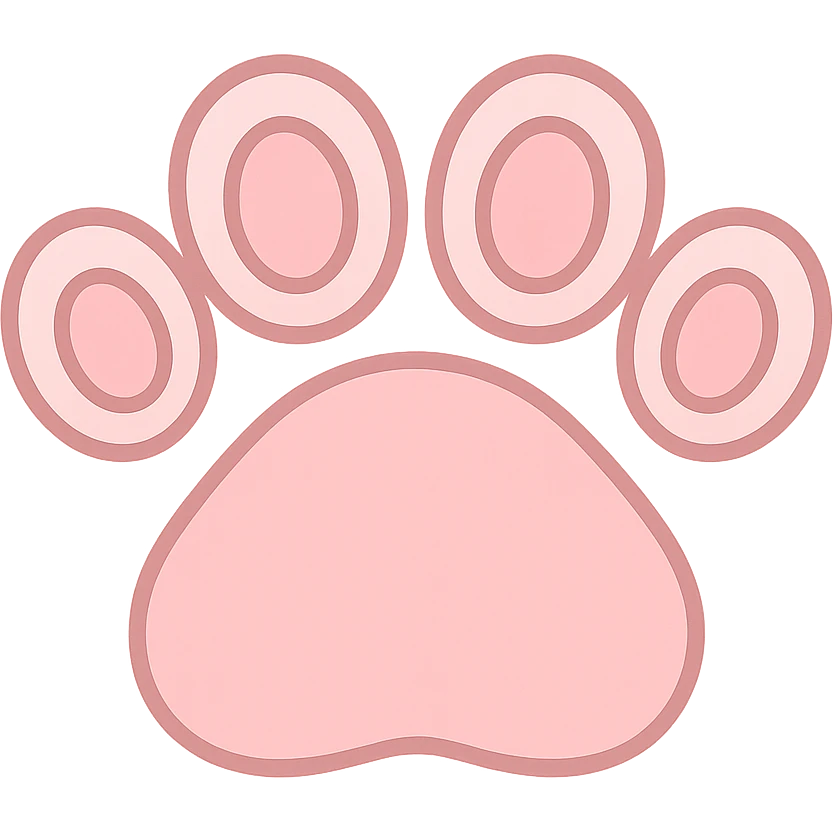 a cute and friendly pink paw print emoji, remove face emoji
