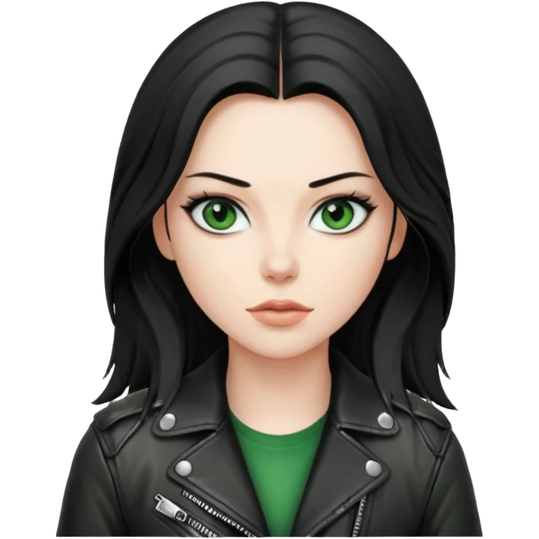 Biker Girl
Black Long Hair
Green Eyes emoji