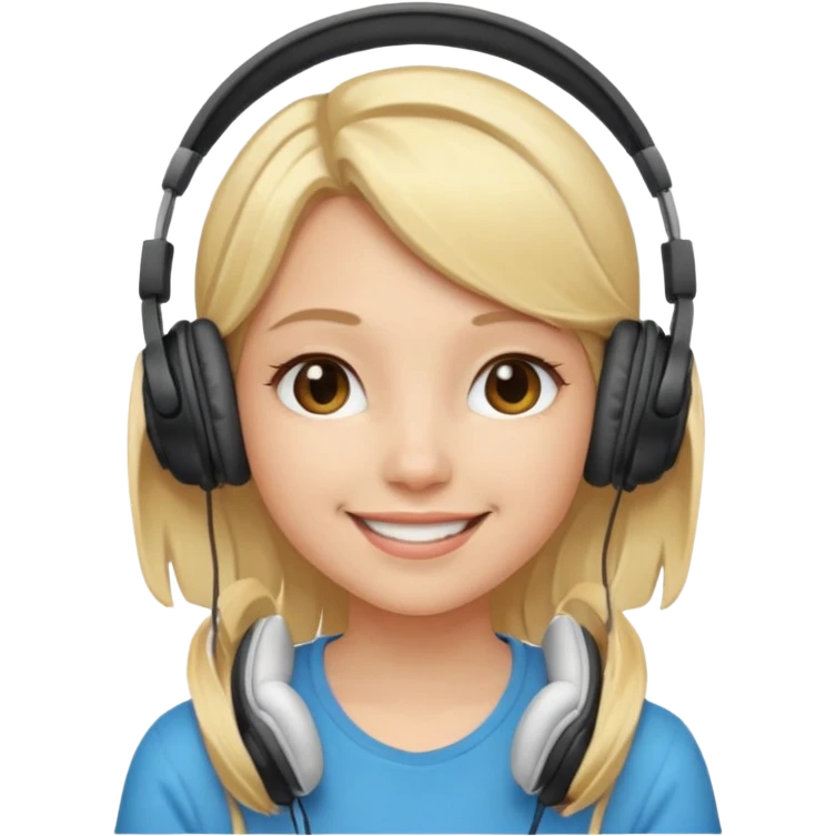 what emoji gril with hephones and blonde hair ? emoji
