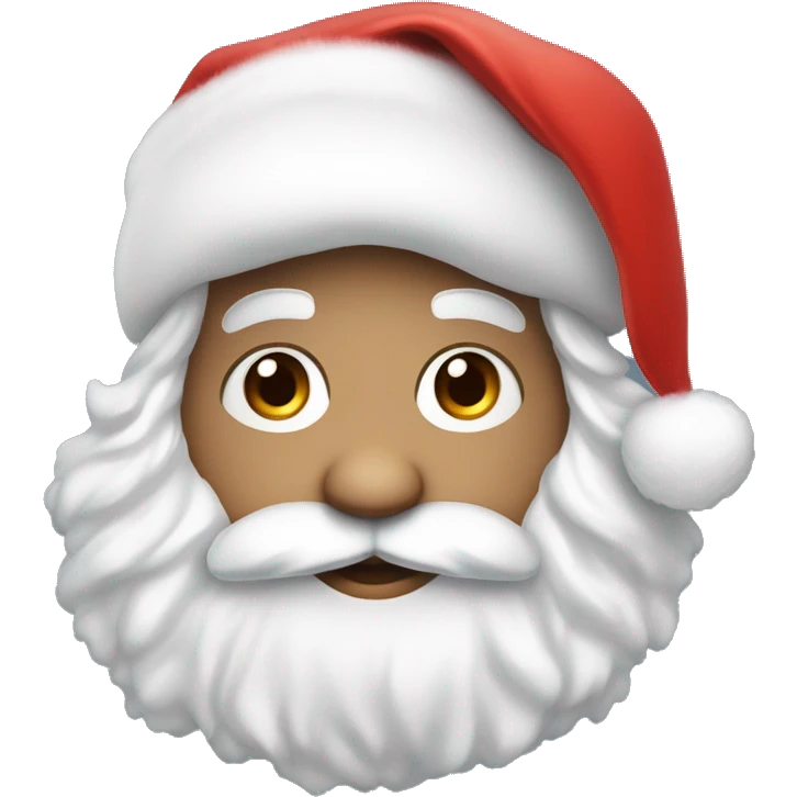“An adorable Santa with a red suit, fluffy white beard, rosy cheeks, big eyes, and a red hat with a white pom-pom réaliste  emoji
