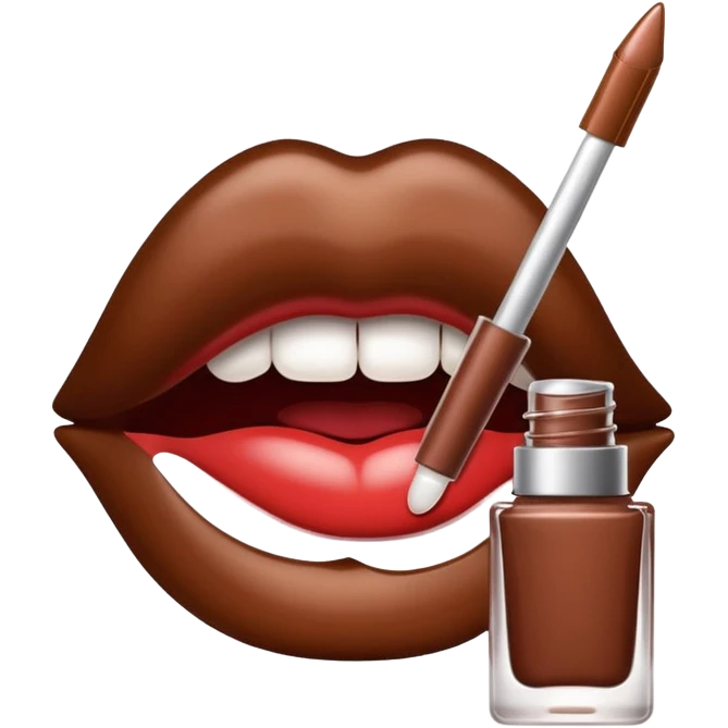 lip gloss brown  emoji