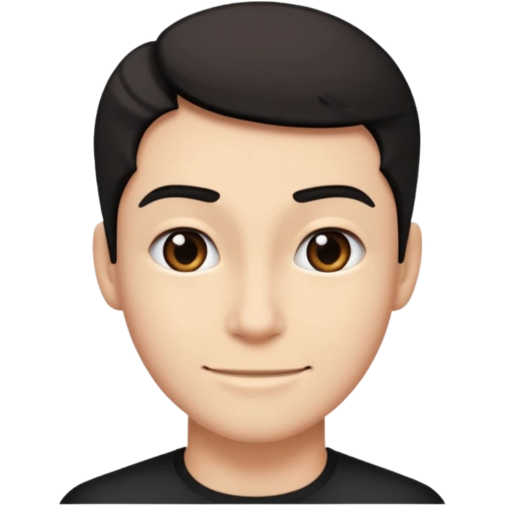 mug confident look, and a wide black open smirk tilted slightly to one side emoji
