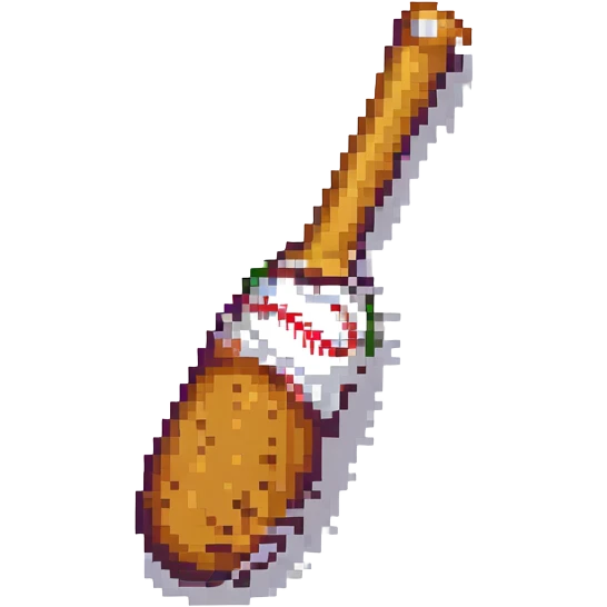 wooden baseball bat, pixel art style, no background emoji