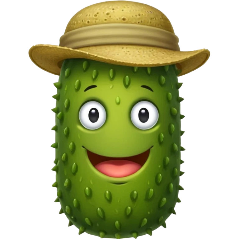 Pickle with a hat emoji
