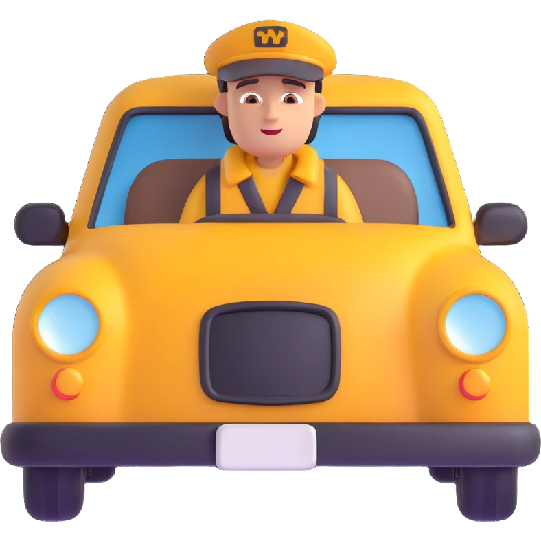 A migrant in a taxi emoji