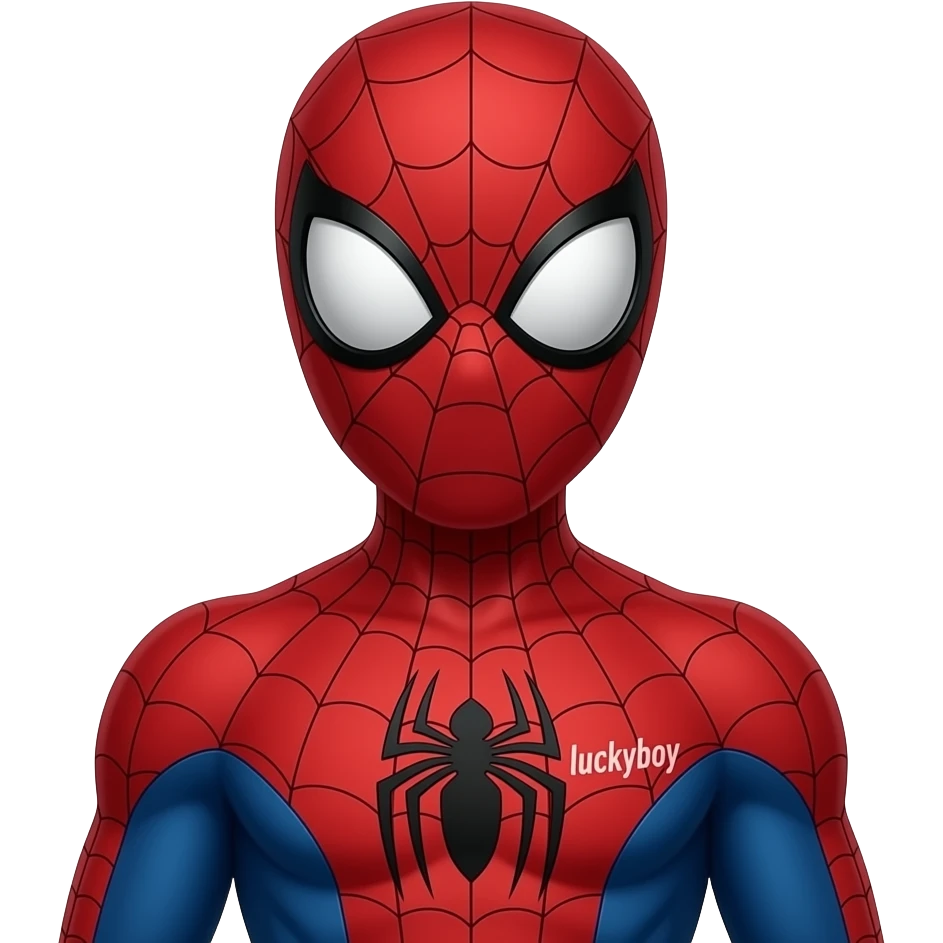 name : spiderman character with text luckyboy emoji
