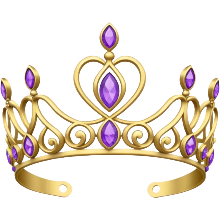 gold headband tiara with purple diamonds emoji