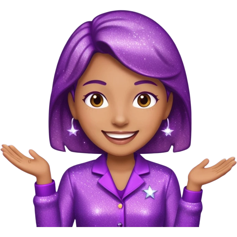supervisor wearing glitter purple glittery clothes emoji