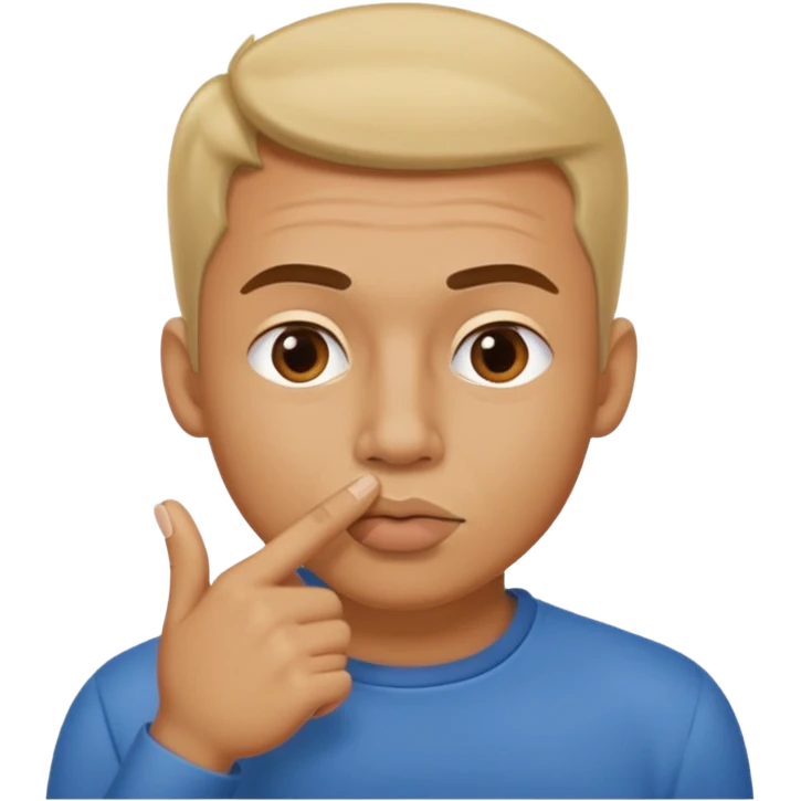 Hombre haciendo shhhh emoji