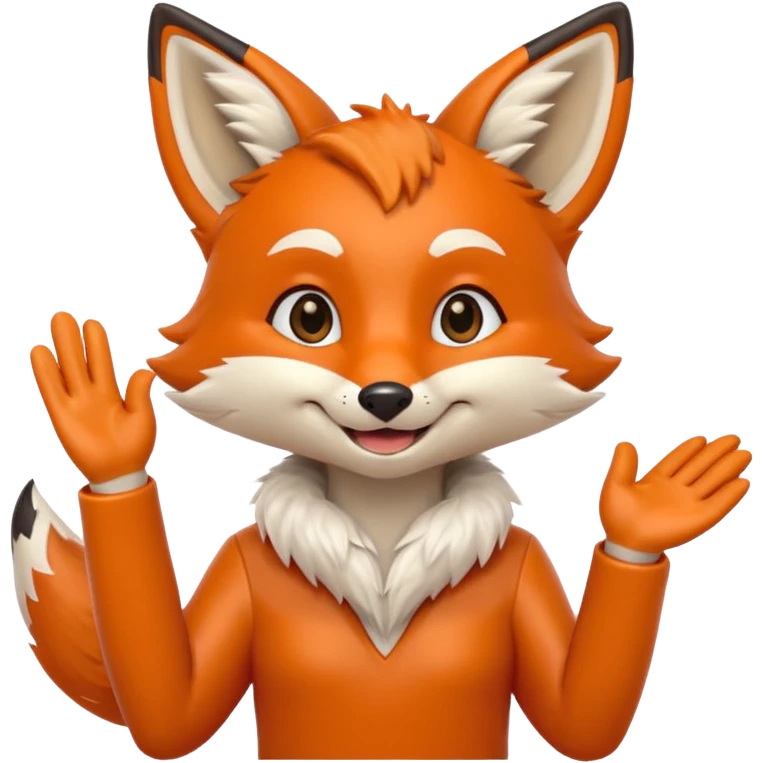 Anthro Fox waving emoji