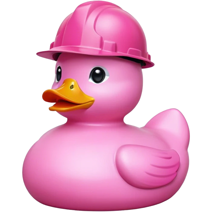 Pink rubber duck with pink hard hat emoji