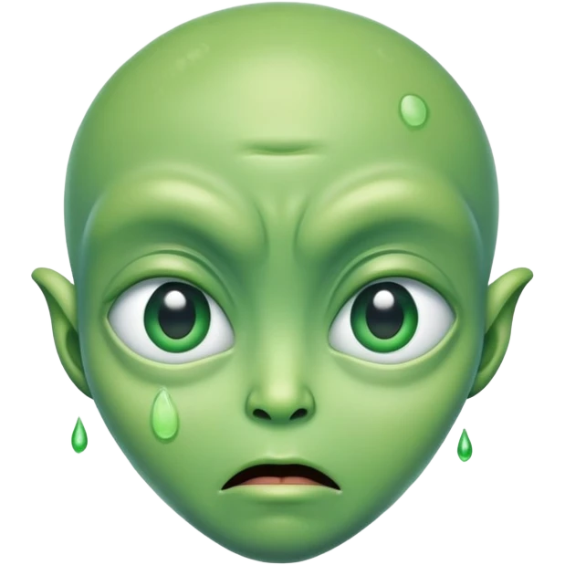 Alien with one eye crying emoji