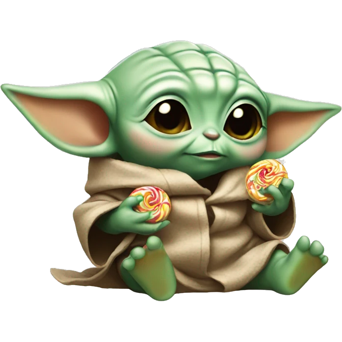baby yoda eating candy emoji