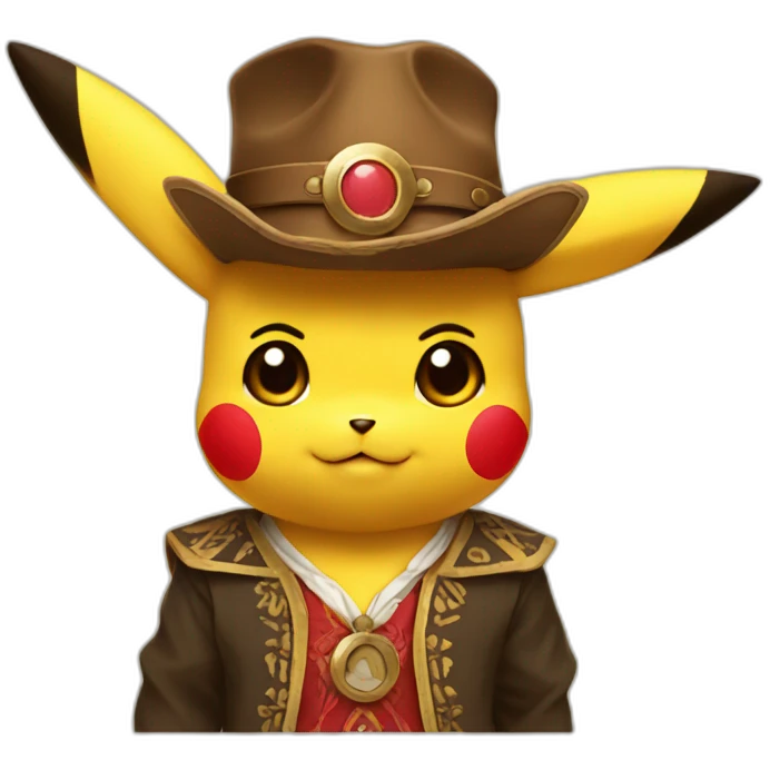 Pikachu in western dress  emoji