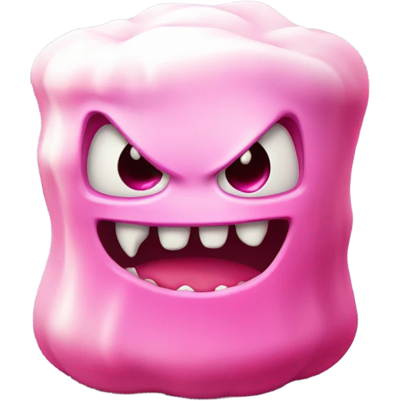 evil pink marshmallow  emoji