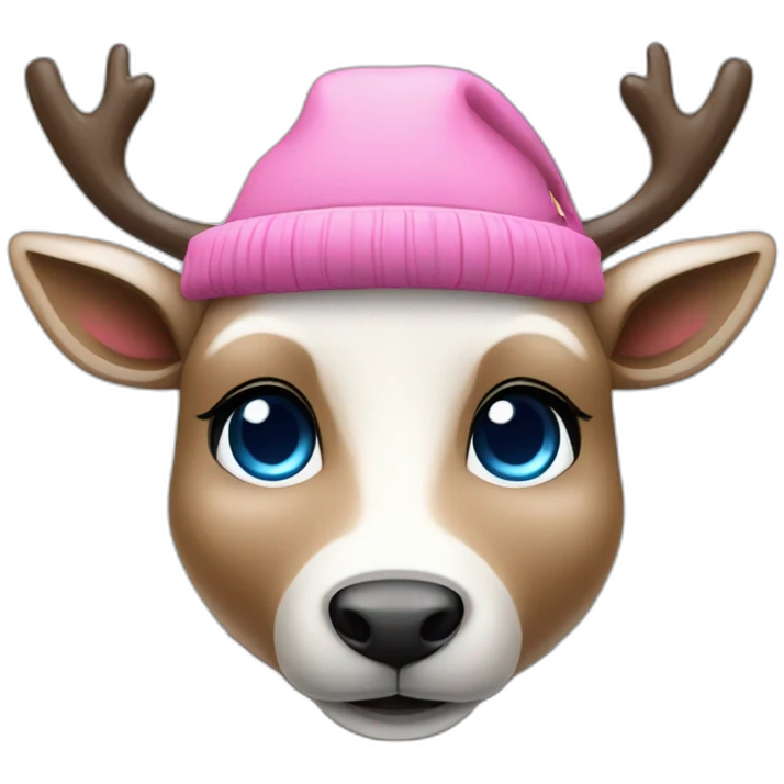 humanoid-reindeer-with-blue-nose-pink-hat-chibi emoji