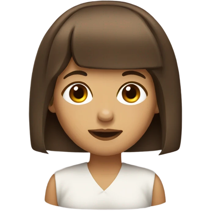 brown haired girl with bangs  emoji