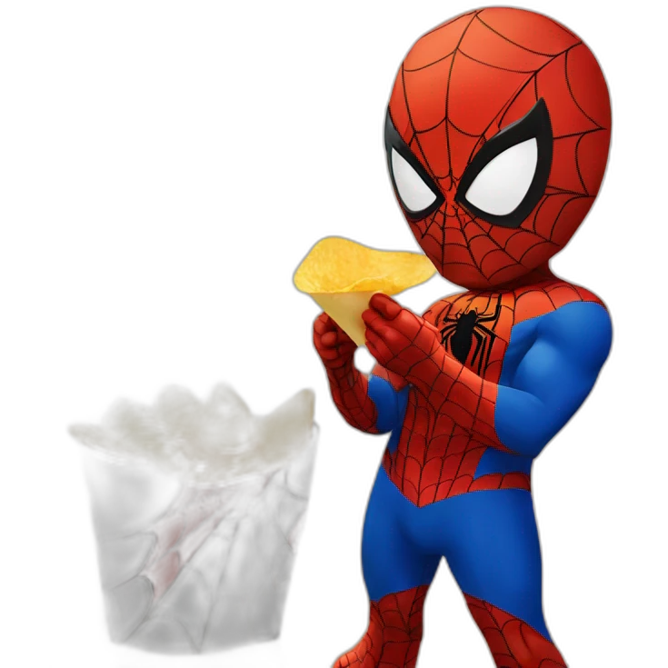 spider man eating chips emoji
