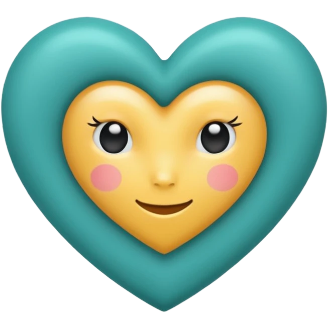 Teal heart with hug emoji