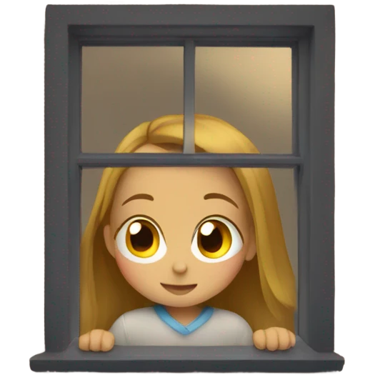 Girl gazing through window emoji