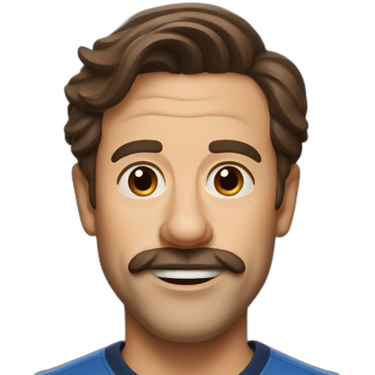Ted lasso head brown hair emoji