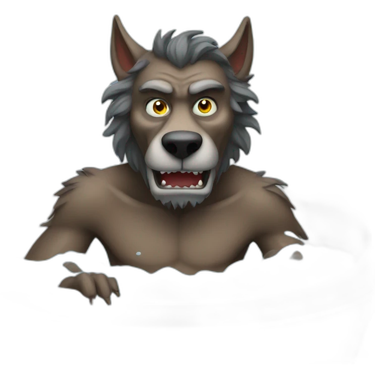 Werewolf in a bathtub emoji