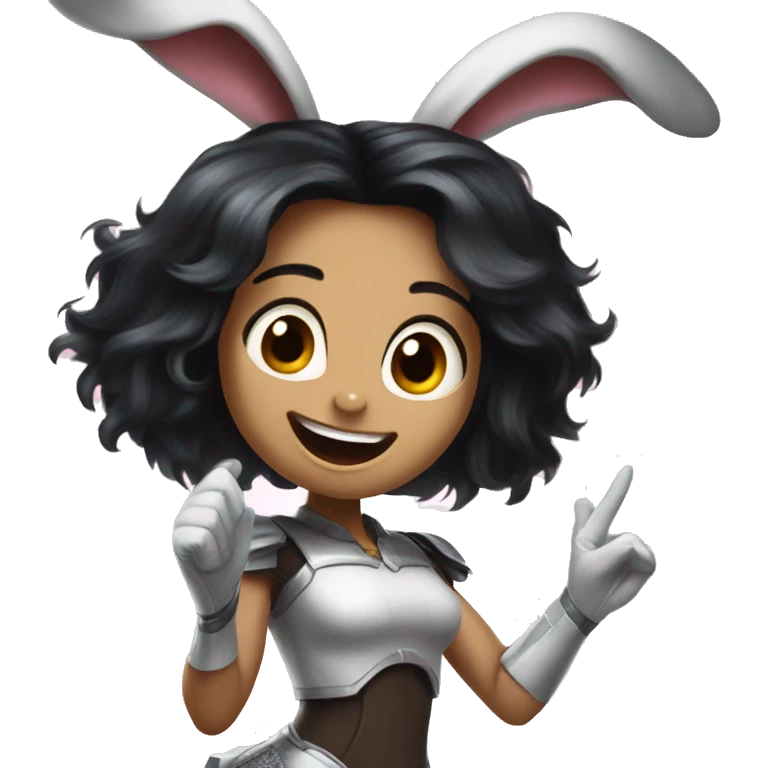 Alita worrior princess as a bunny cheering emoji