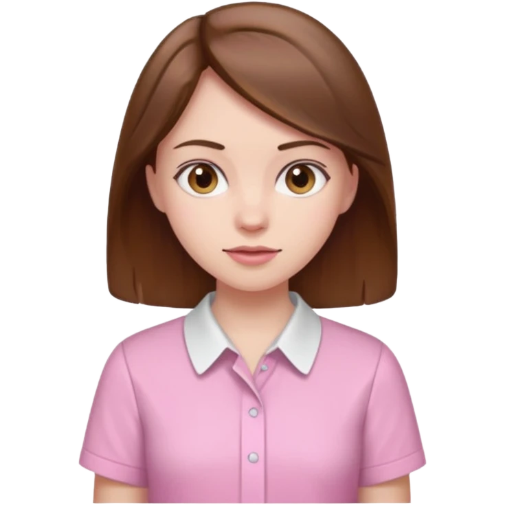 Pale girl brown hair and wearing pink and white shirt emoji