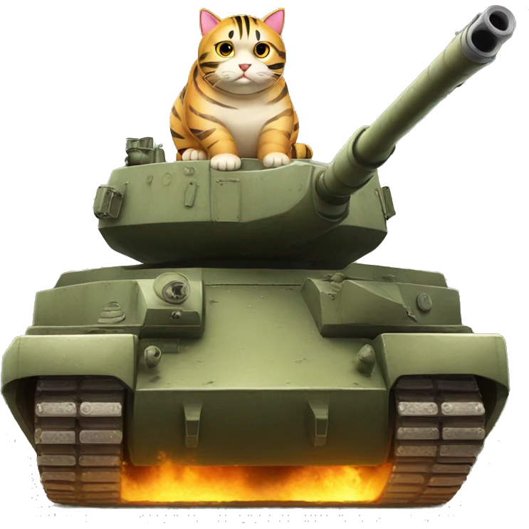 Fat cat in a tiger 1 tank emoji
