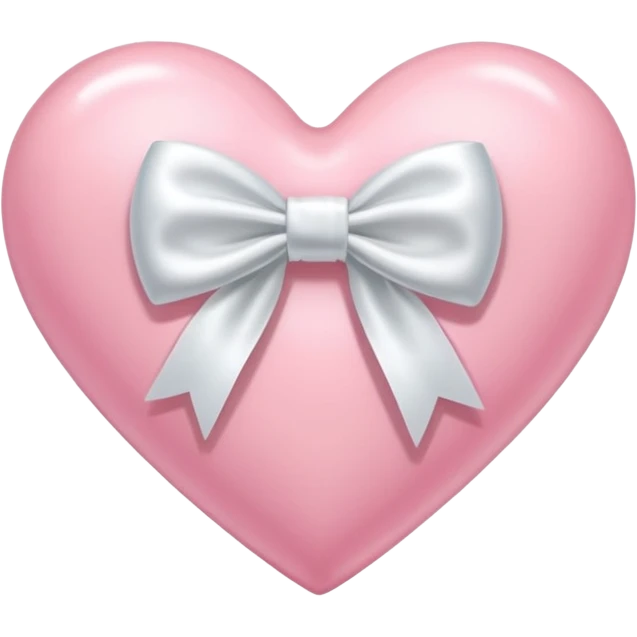 Soft pink heart with bow  emoji